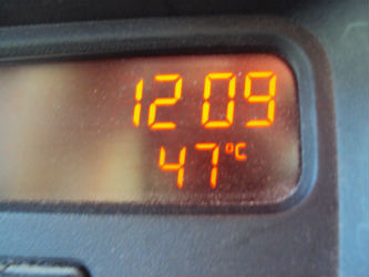 Ceci est une photo indiquant 47° à 12h09 à Rabaçal, en juillet 2012.