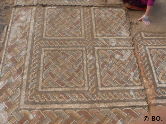 Ceci est une photo de de pavements de mosaïques à la villa romaine de Rabaçal (Portugal) en juillet 2017.