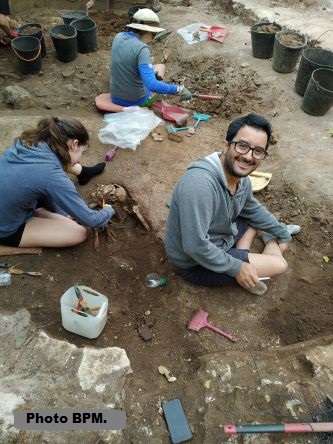 Chantier de fouilles à São Simão, Portugal, juillet 2020.